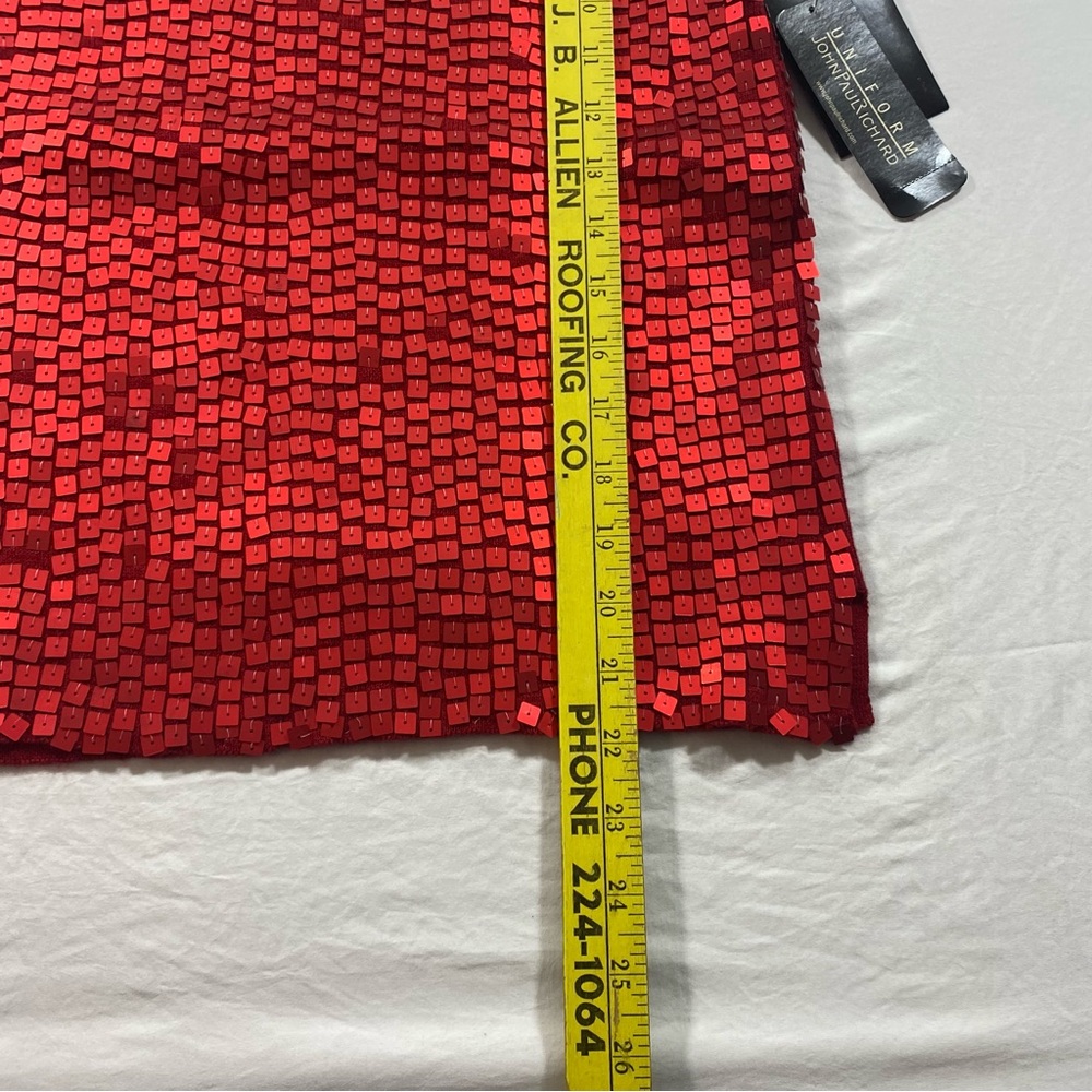 JohnPaulRichard Top Sequins Shimmering Red Tank Top Christmas Holiday - Picture 4 of 9